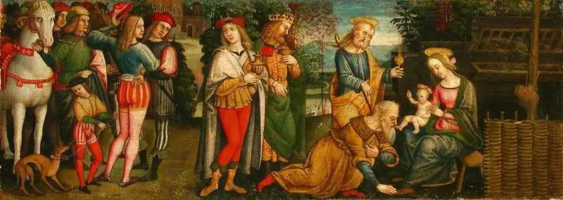 De vise männens tillbedjan - Pietro Perugino