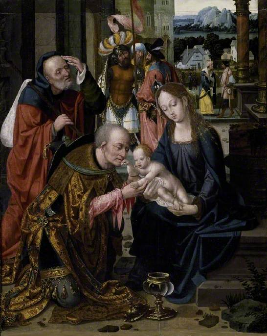Adorationen av de vise män - Joos van Cleve