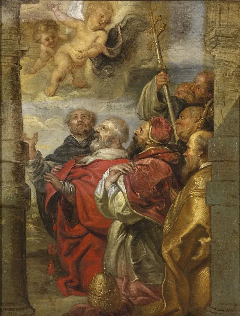 Adorationen av den Heliga Sakramentet av den kyrkliga hierarkin - Peter Paul Rubens