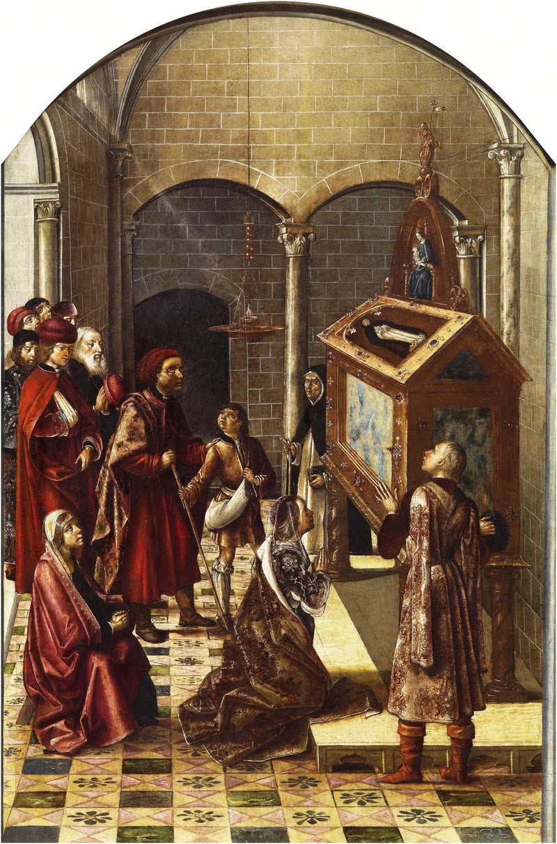 Adorationen av Saint Pierre Martyrs grav - Pedro Berruguete