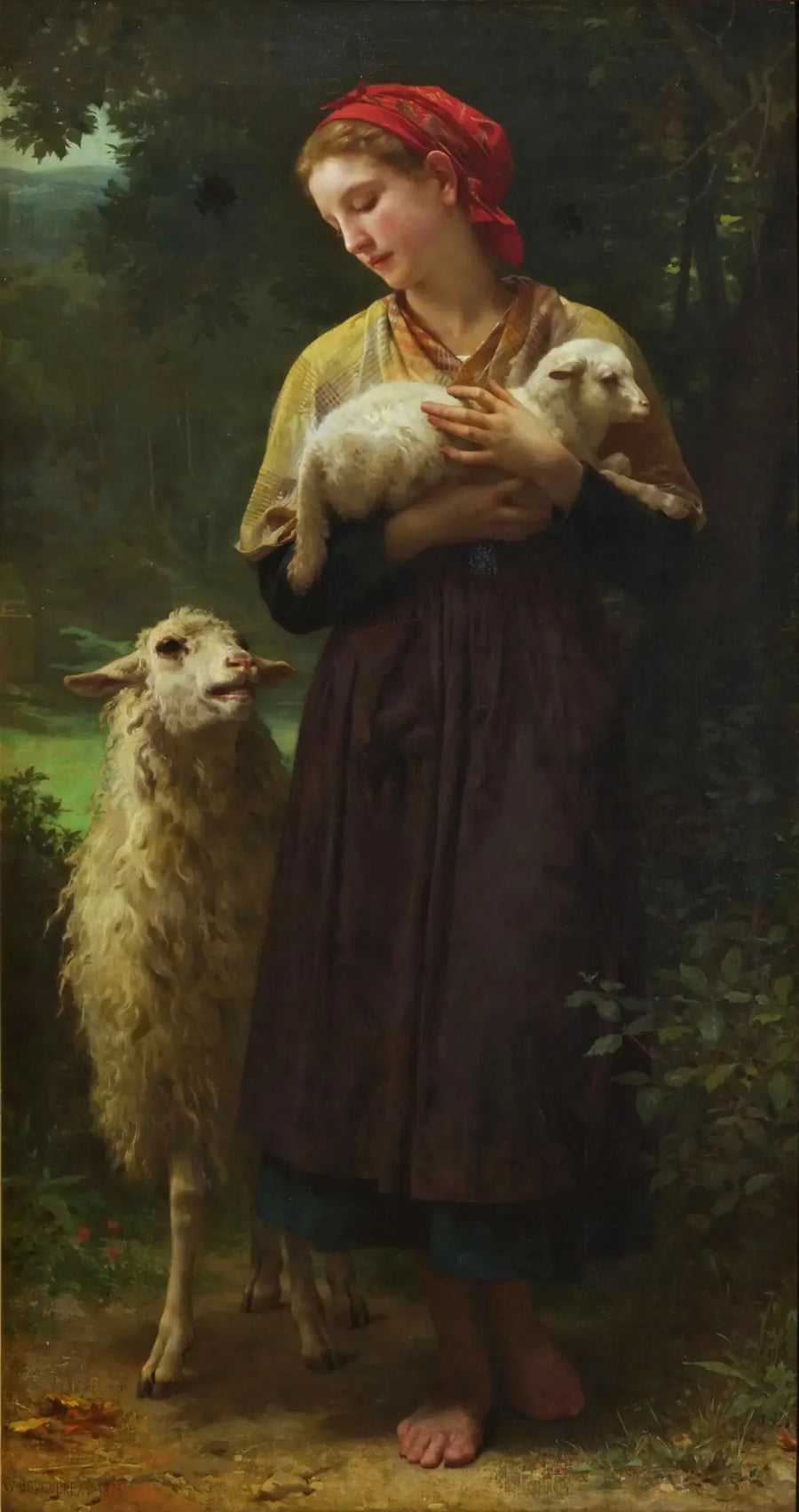 Det nyfödda lammet - Bouguereau