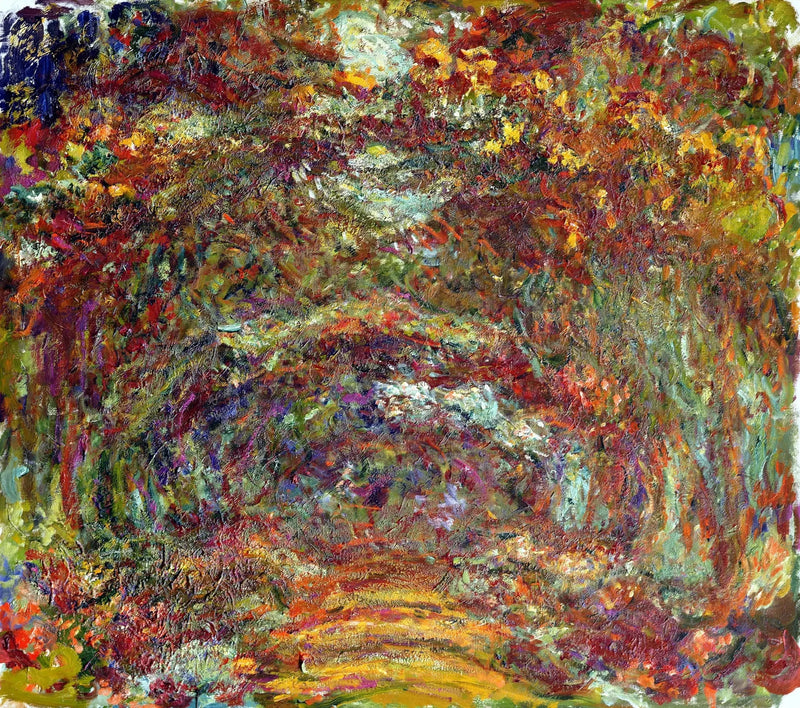 Rosgången med rosbuskar, Giverny - Claude Monet