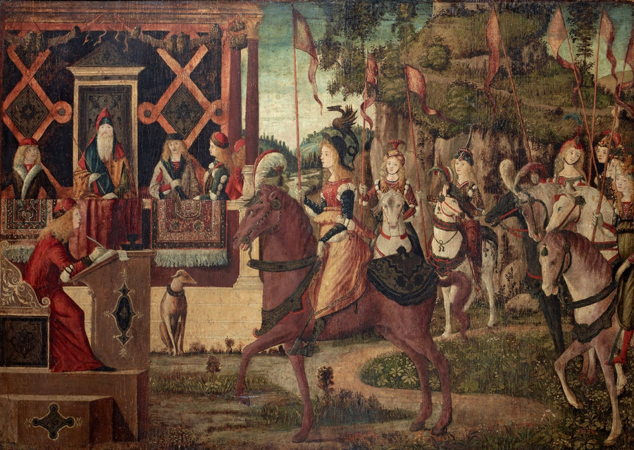 Ambassaden som Hippolyte, amazonkungen, skickar till Theseus, atenarnas kung - Vittore Carpaccio