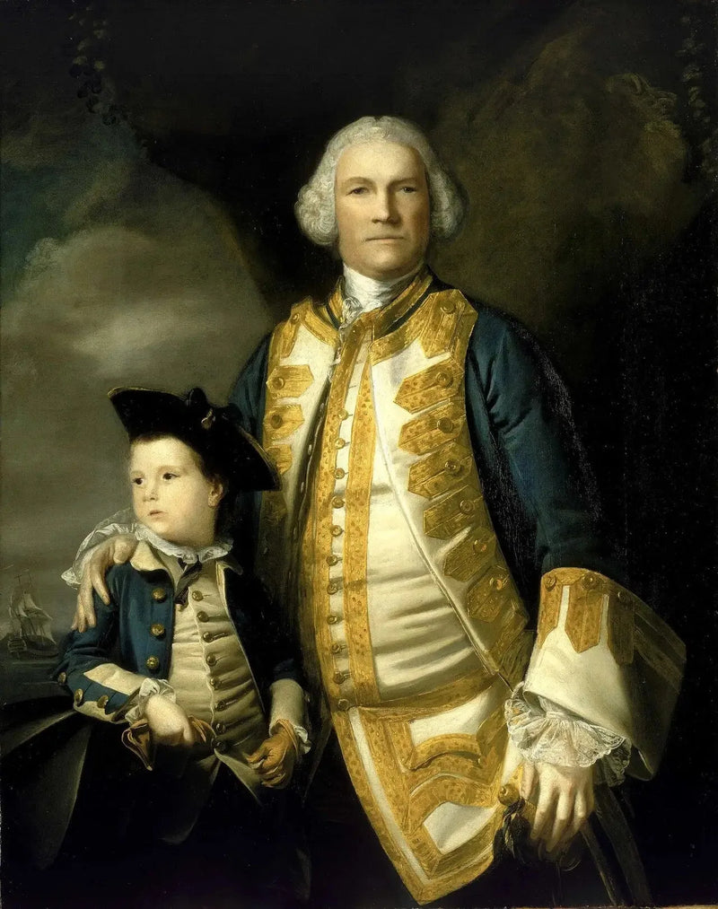 Amiral Francis Holburne, 1704-1771, och hans son, Sir Francis, 4:e baronett, 1752-1820 - Joshua Reynolds