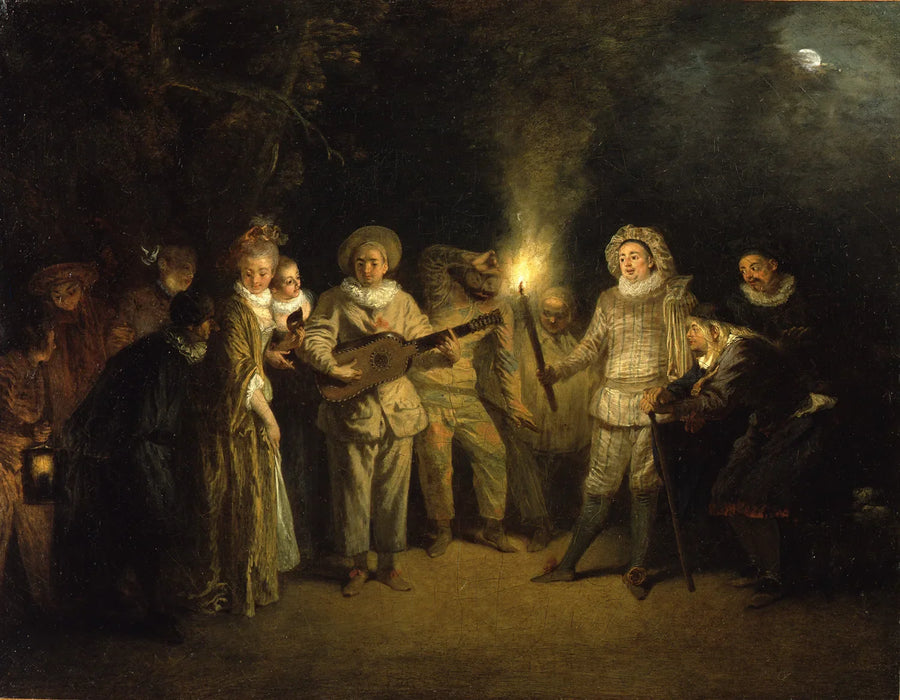 Kärlek på Italienska teatern - Antoine Watteau