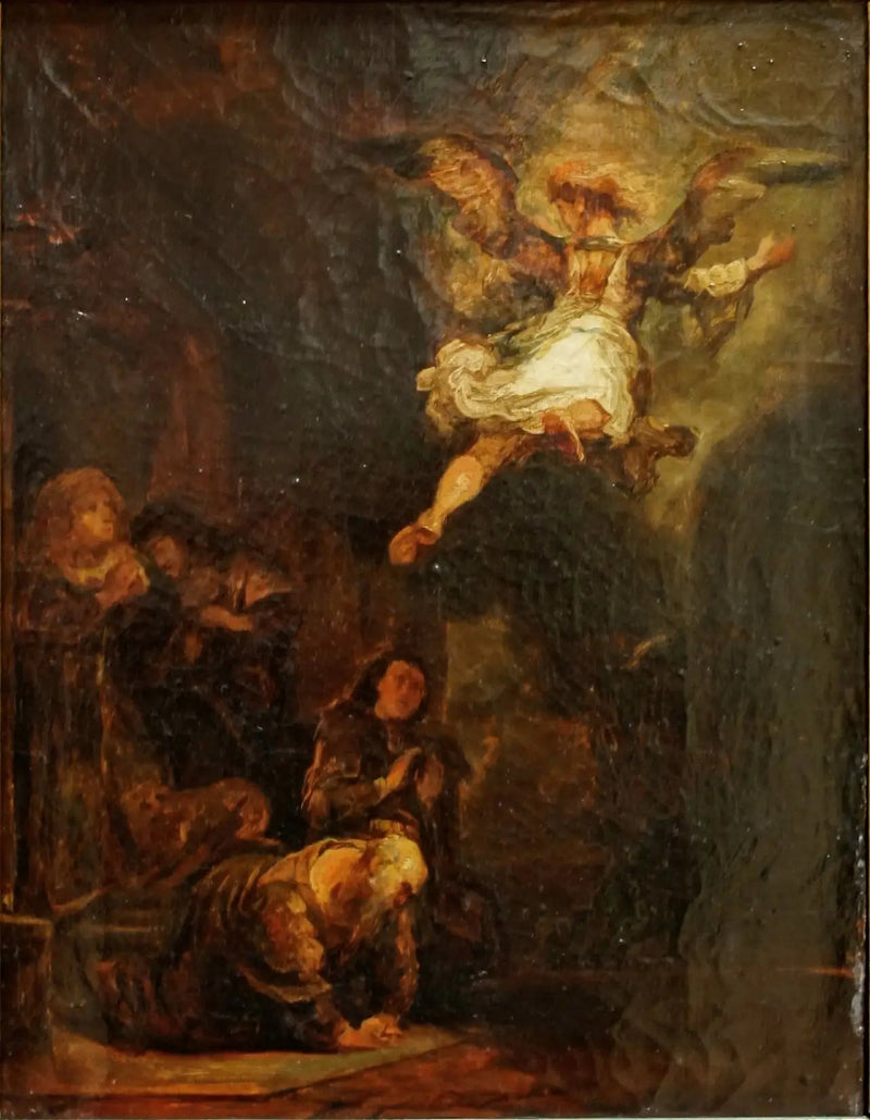 Ängeln Raphael lämnar Tobit - Eugène Delacroix