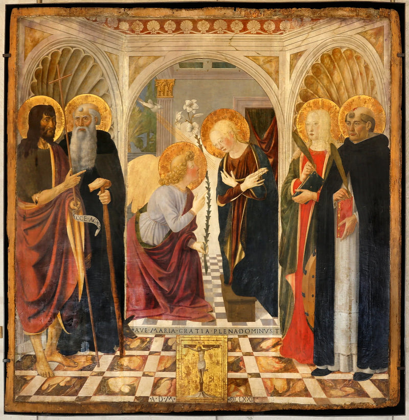 Annunciationen mellan fyra helgon - Cosimo Rosselli