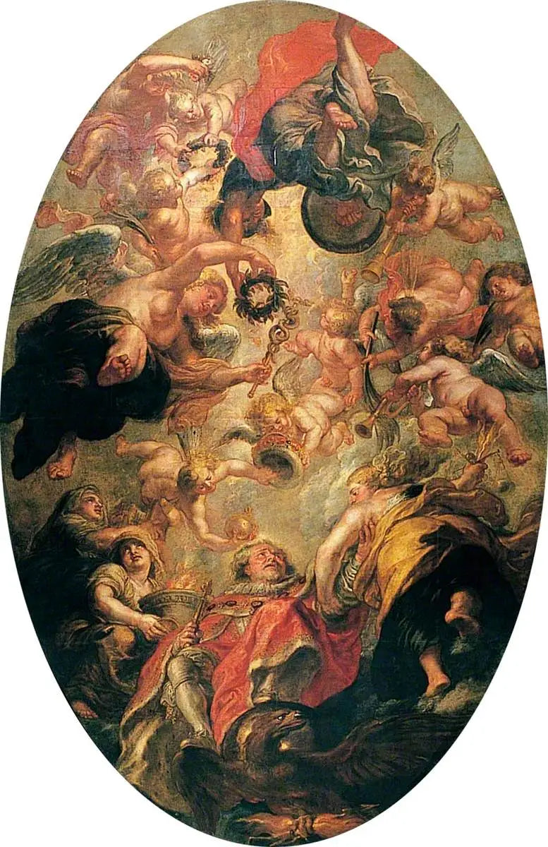 Jacques I:s apoteos - Peter Paul Rubens