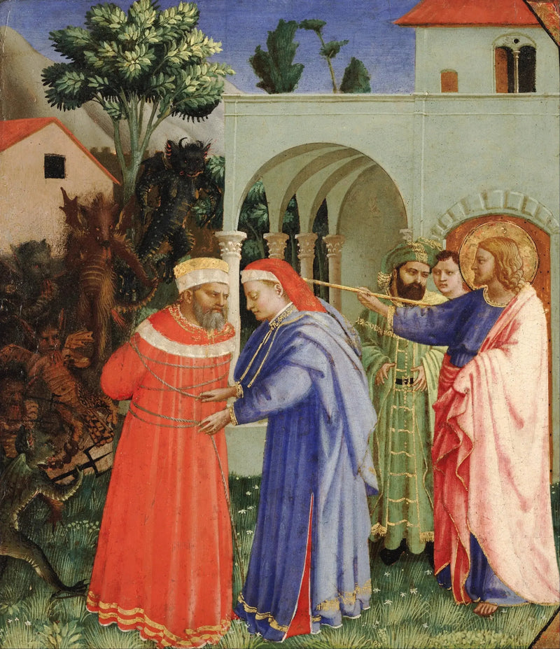 Aposteln Jakob den Store frigör magikern Hermogenes - Fra Angelico