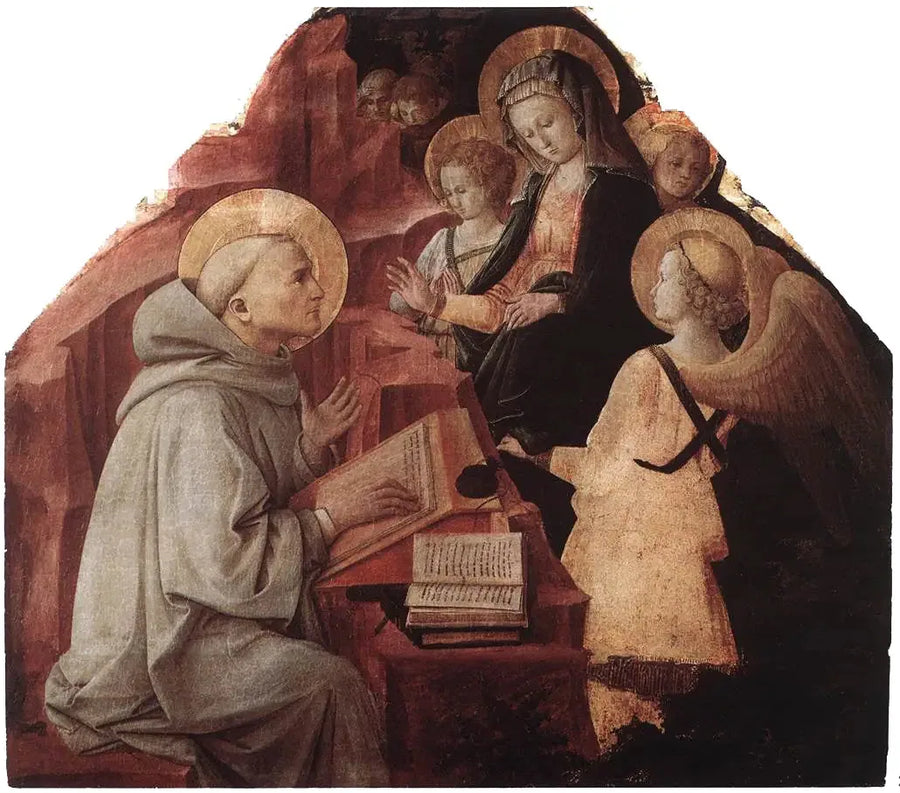 Uppenbarelsen av Jungfru Maria för helige Bernard - Fra Filippo Lippi