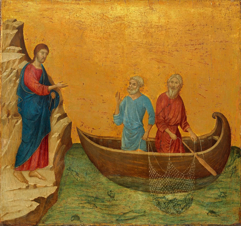 Apostlarnas kallelse Petrus och Andreas - Duccio di Buoninsegna