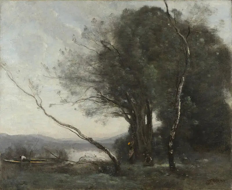 Den lutande trädet - Jean-Baptiste Camille Corot