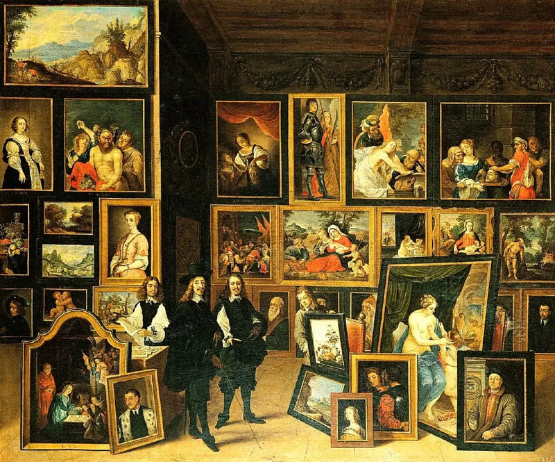 Arkaduk Leopold-Gustav i sin galleri i Bryssel - David Teniers den yngre