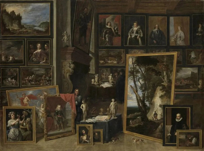 Arkadisk Leopold-Gustav i sin galleri i Bryssel (II) - David Teniers den yngre