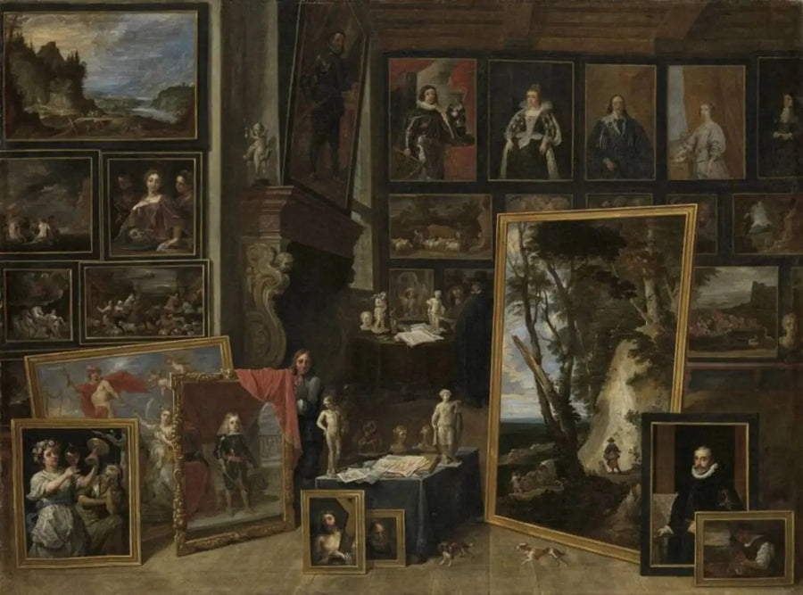 Arkadisk Leopold-Gustav i sin galleri i Bryssel (II) - David Teniers den yngre