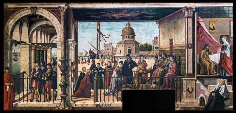 Den engelska ambassadörernas ankomst till Bretagne kungens hov - Vittore Carpaccio