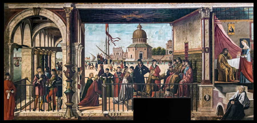 Den engelska ambassadörernas ankomst till Bretagne kungens hov - Vittore Carpaccio