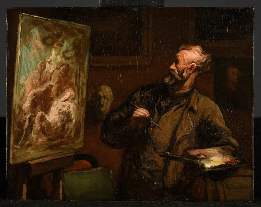 Konstnären vid gravläggningen - Honoré Daumier