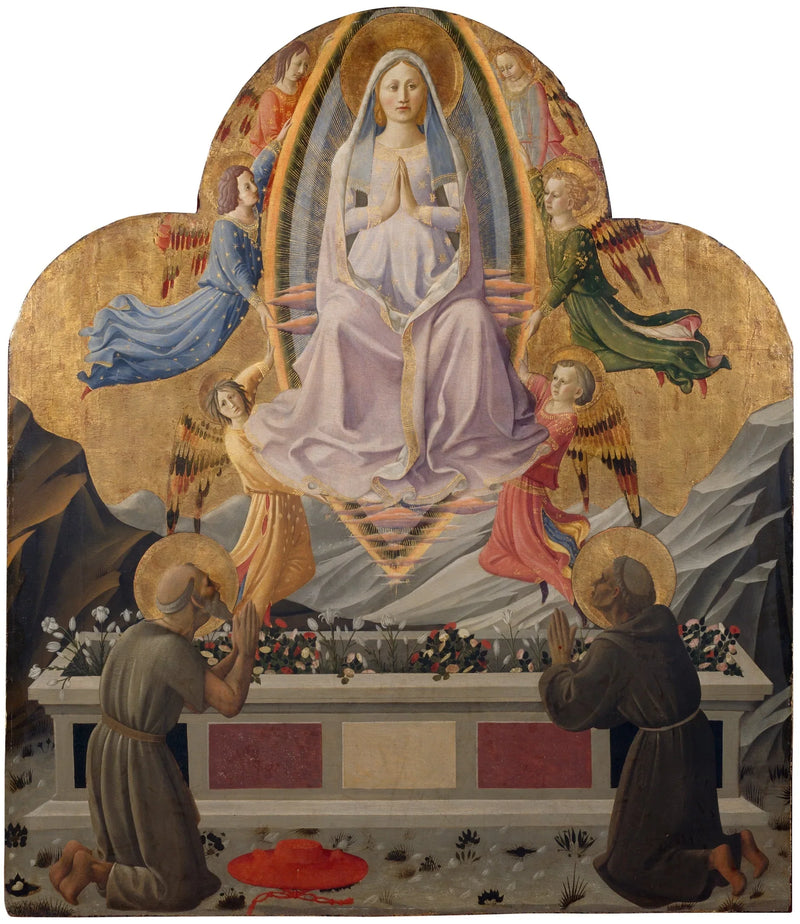 Madonna med helgonen Jerome och Franciskus - Zanobi Strozzi