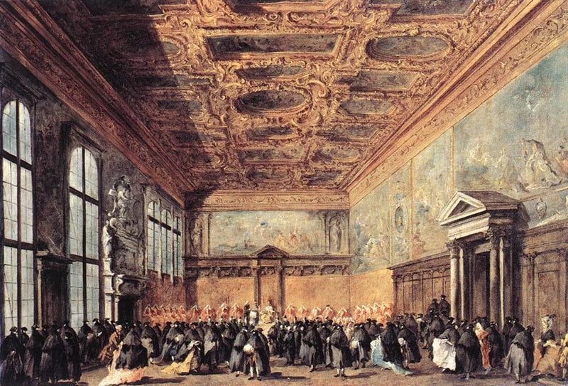 Audienser som beviljats av dogen i Venedigs i Collège-salen i ducalpalatset - Francesco Guardi
