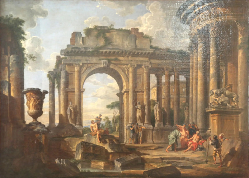 Bönen till Bélisaire i ruiner - Giovanni Paolo Panini