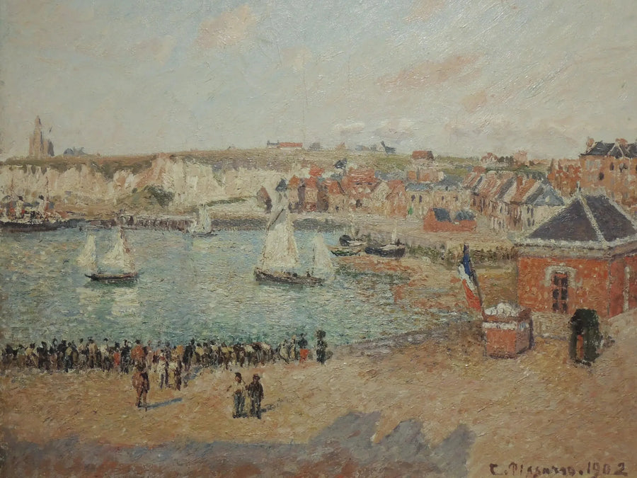 Dieppes förhamn, eftermiddag, sol - Camille Pissarro