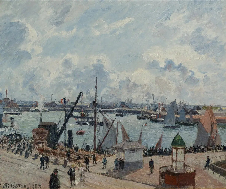Havres förgård. Morgon. Sol. Stigande tidvatten - Camille Pissarro