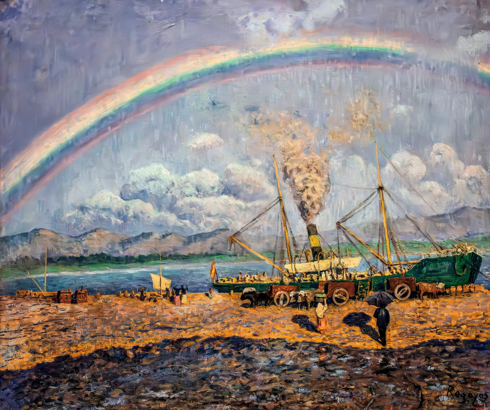 L'averse. Baie de Santoña - Darío de Regoyos image 1 tableau peint à l’huile sur toile