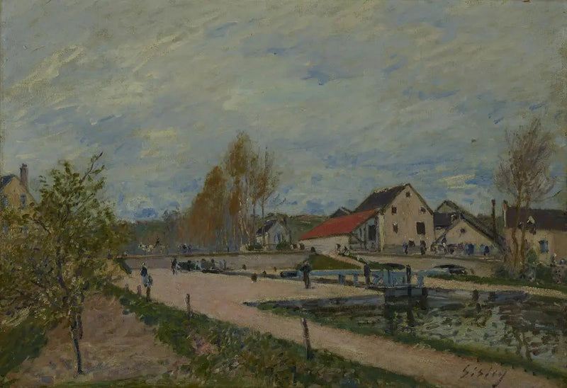 Slussen i Bourgogne i Moret-sur-Loing - Alfred Sisley