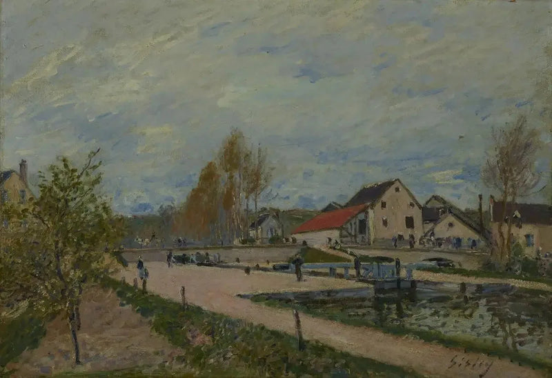 Slussen i Bourgogne i Moret-sur-Loing - Alfred Sisley