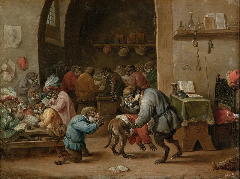 Apornas skola - David Teniers den yngre
