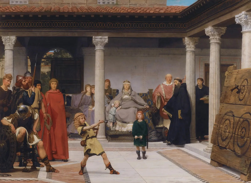 Barnuppfostran av Clovis - Lawrence Alma-Tadema