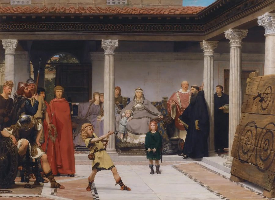 Barnuppfostran av Clovis - Lawrence Alma-Tadema