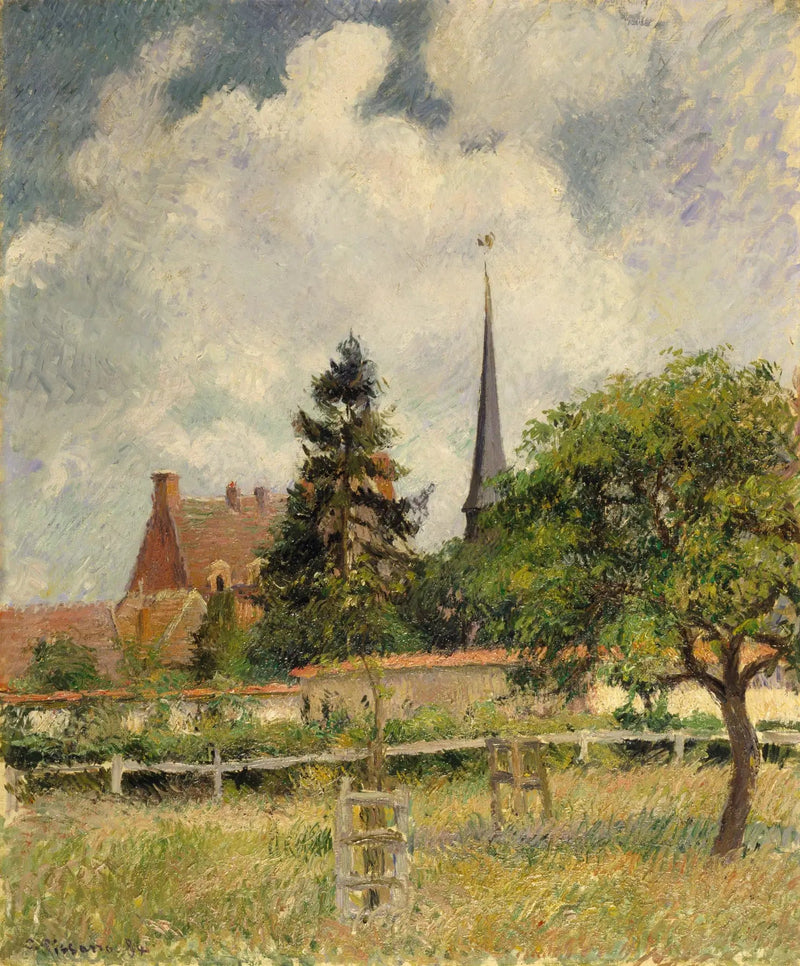 Eragny-kyrkan - Camille Pissarro