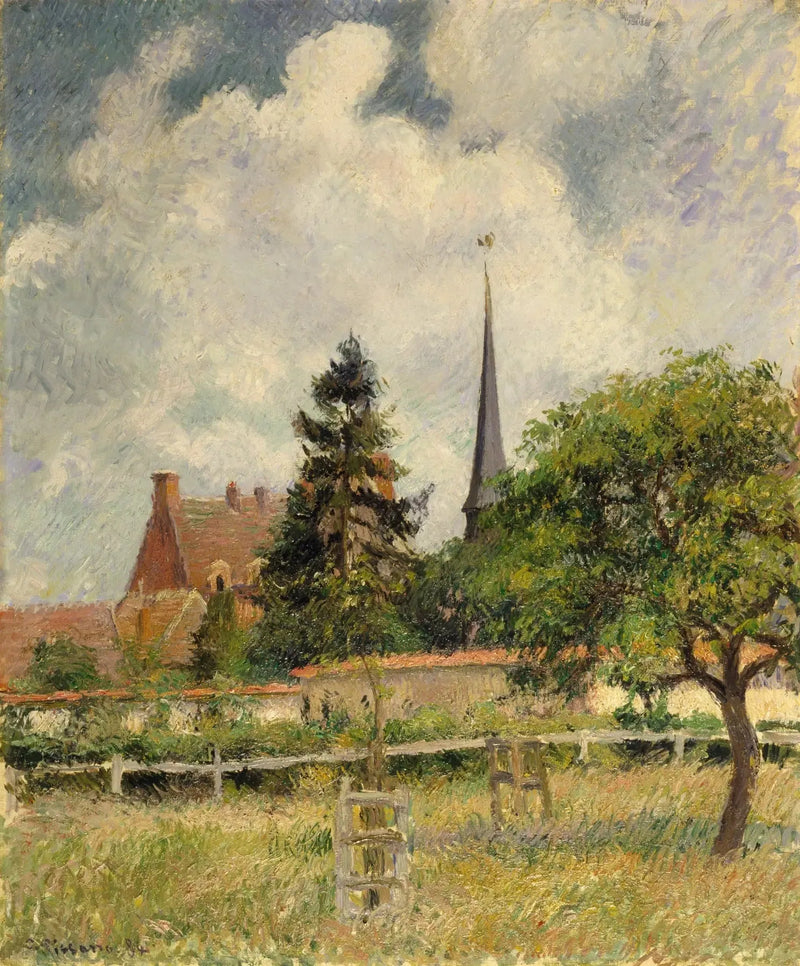 Eragny-kyrkan - Camille Pissarro