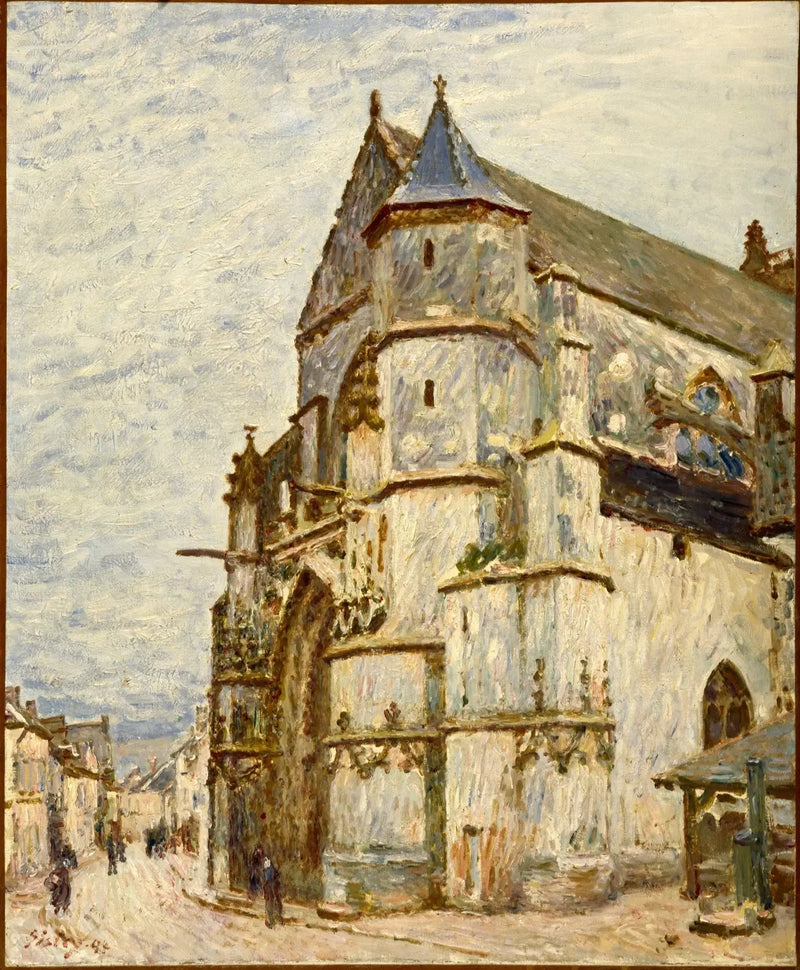 Morets kyrka efter regnet - Alfred Sisley