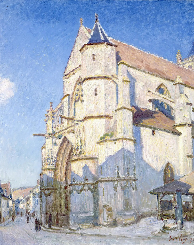 Morets kyrka, på kvällen - Alfred Sisley