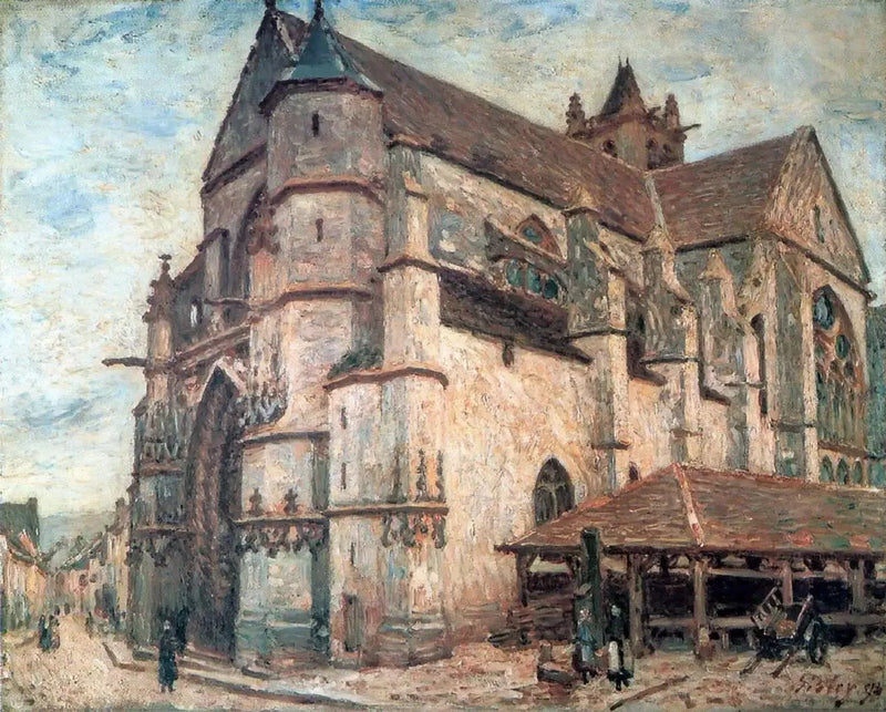 Morets kyrka, frosttid - Alfred Sisley