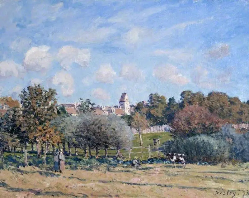 Kyrkan i Noisy-le-Roi, hösteffekt - Alfred Sisley