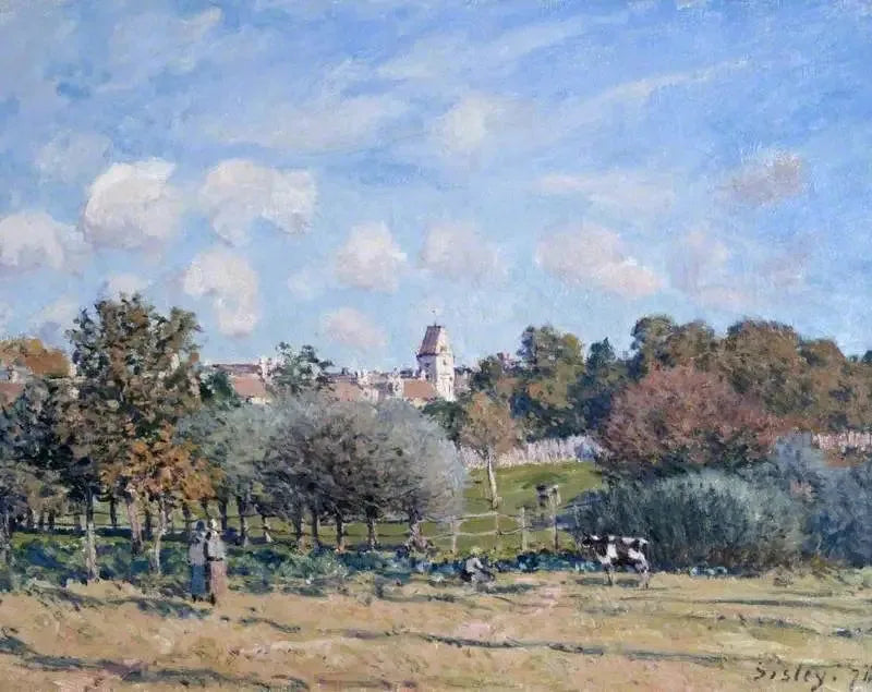 Kyrkan i Noisy-le-Roi, hösteffekt - Alfred Sisley