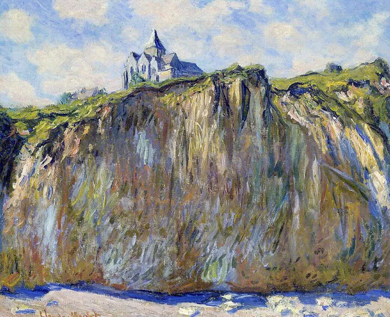 Varengevilles kyrka, morgoneffekt - Claude Monet