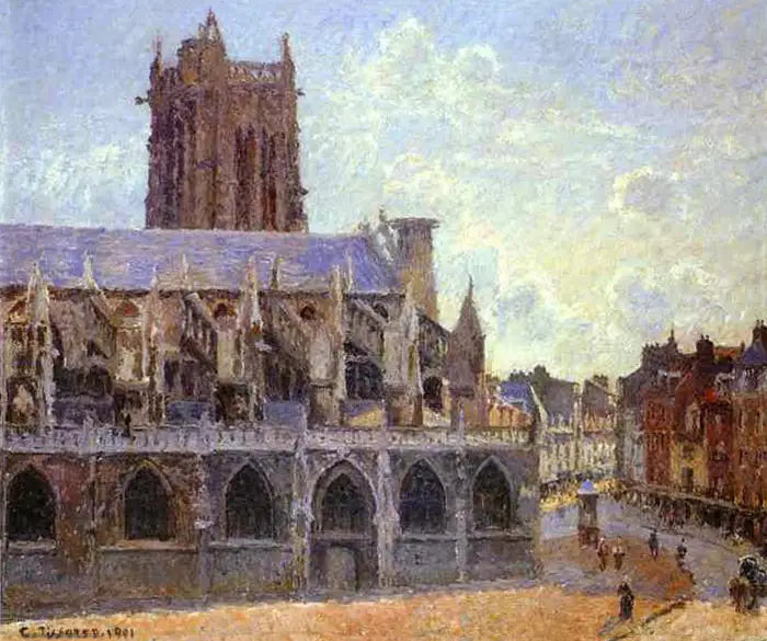 L'Église Saint-Jacques à Dieppe - Camille Pissarro image 1 reproduction de peinture à l’huile