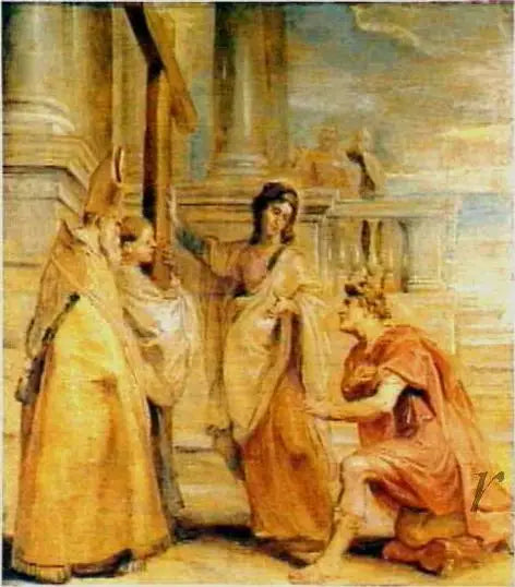 Kejsar Konstantin vördar den Sanna Korset - Peter Paul Rubens