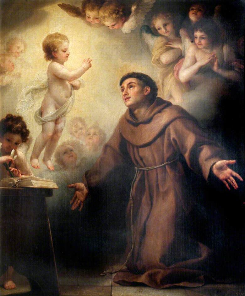 Barnet Jesus som uppenbarar sig för helige Antonius av Padua - Anton Raphael Mengs