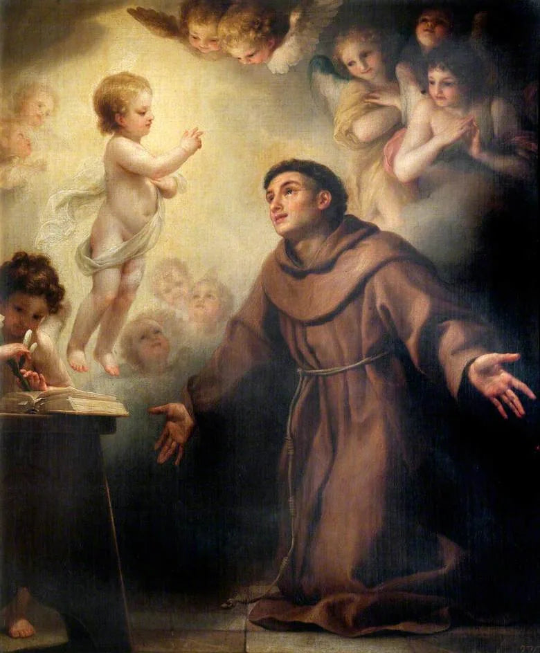 Barnet Jesus som uppenbarar sig för helige Antonius av Padua - Anton Raphael Mengs