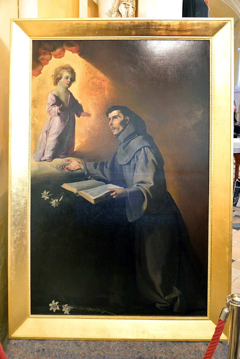 Barnet Jesus som uppenbarar sig för helige Antonius av Padua - Francisco de Zurbarán