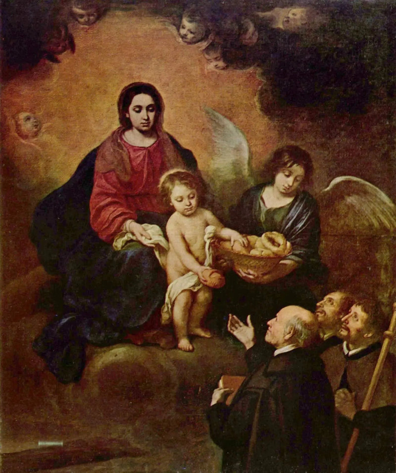Jesusbarnet delar ut bröd till pilgrimer - Bartolomé Esteban Murillo