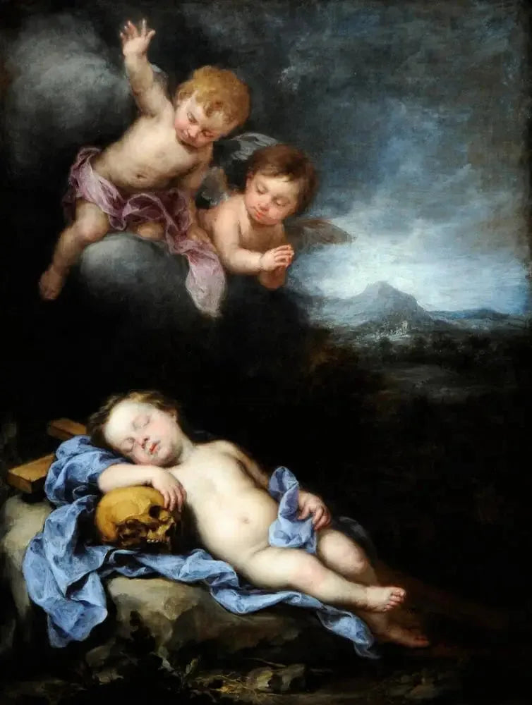 Den sovande Jesusbarnet på korset - Bartolomé Esteban Murillo