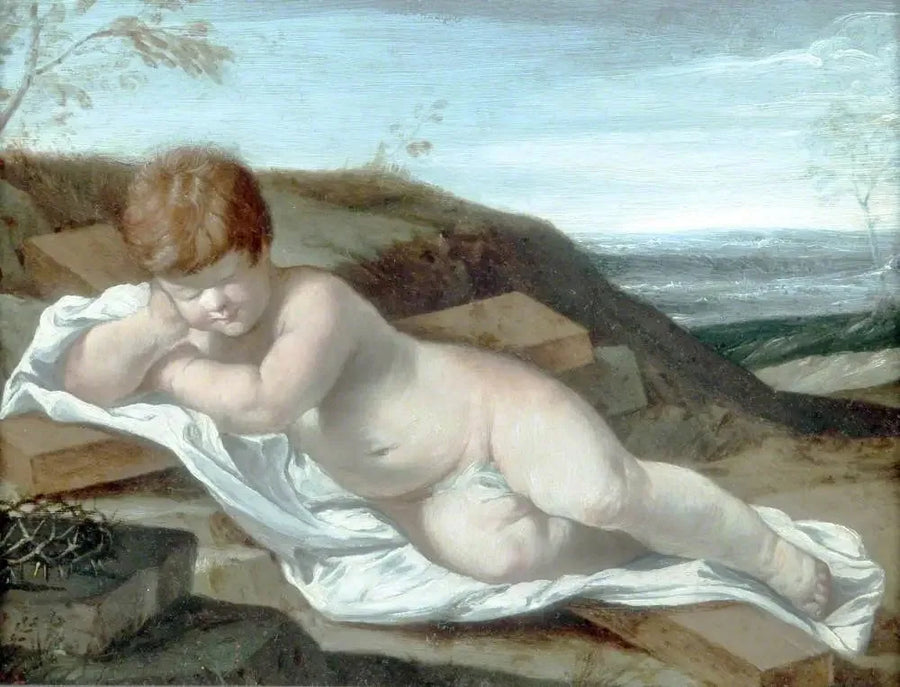 Den sovande Jesusbarnet på korset - Guido Reni