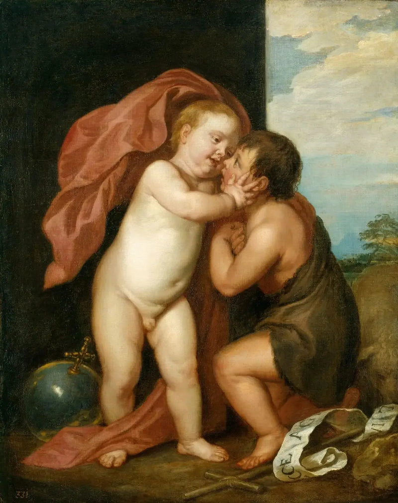 Barnet Jesus och Johannes Döparen - Antoine van Dyck